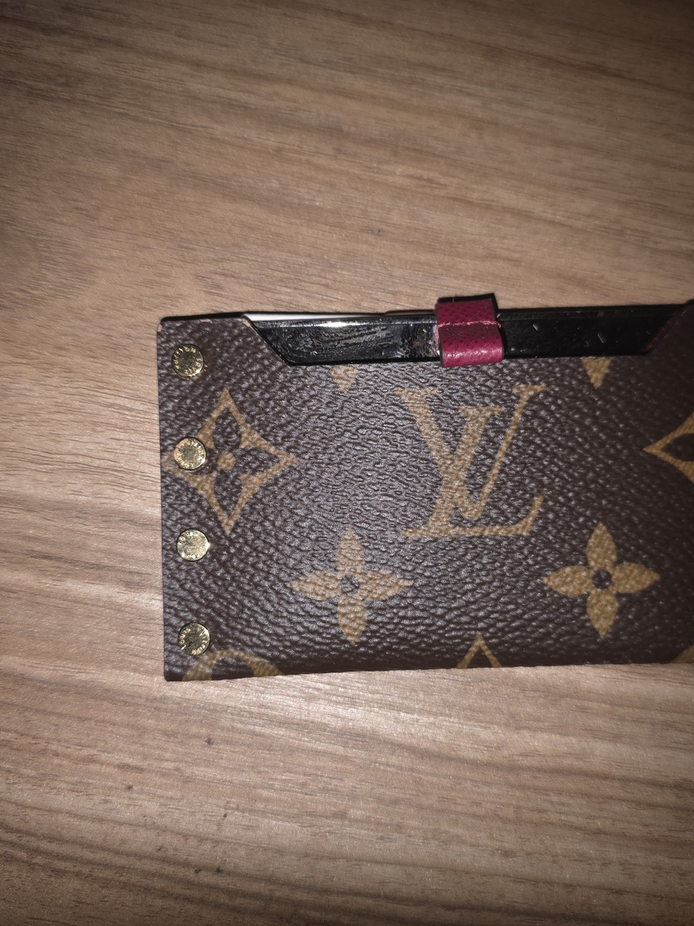 Louis Vuitton Monogram Canvas Card & Key Holder with Red Tab